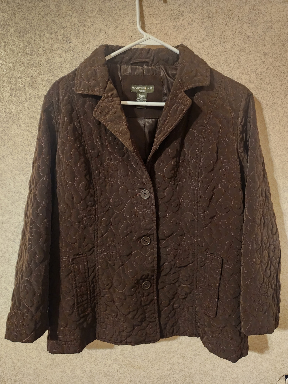 Mountain Lake Women's Quilted Chocolate Brown Button Jacket